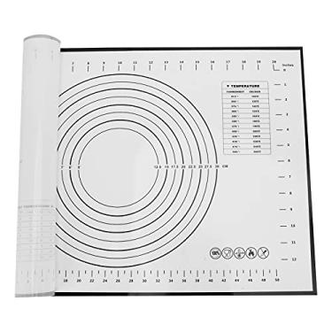 Imagem de Tapete de pastelaria, tapete de rolamento dobrável de silicone de grau alimentício com escala para confeitaria para padaria para cozinha para massa de enrolar (preto)