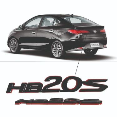 Imagem de Emblema Nome Para Carro Preto Red Line Hb20s