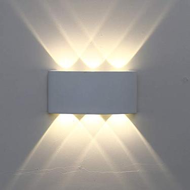 Imagem de AKT Luminária de parede LED de alumínio à prova d'água para ambientes externos para varanda/quarto/jardim/banheiro luminária LED 8W, quente, branca