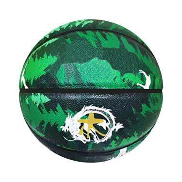 Imagem de No. 7 Basquete personalizado, projetado de acordo com os cinco elementos de ouro, madeira, água, incêndio e terra, o couro macio PU é resistente ao desgaste, presente de aniversário.,Green (wood)