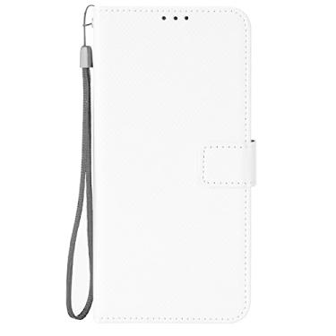 Imagem de BoerHang Capa para HTC Desire 22 Pro, capa de couro tipo carteira flip com compartimento para cartão, couro PU premium, capa de telefone com suporte para HTC Desire 22 Pro. (branco)