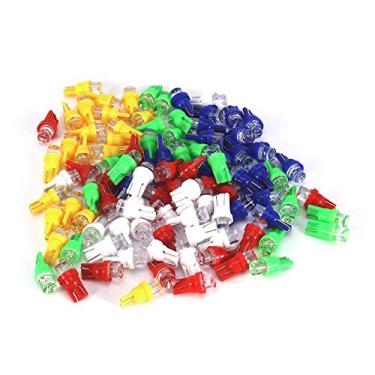 Imagem de Lâmpadas de carro, 100 peças T10 158 194 168 W5W lâmpadas LED de carro lâmpada multicolorida branco azul vermelho âmbar verde