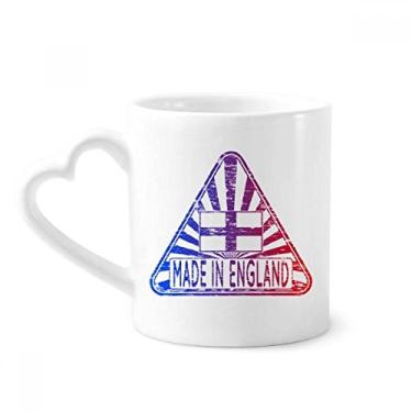 Imagem de Feito na Inglaterra Reino Unido Triângulo Bandeira Bandeira Caneca Café Cerâmica Copos Copo de Coração de Vidro