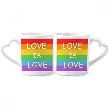 Imagem de Conjunto de canecas de porcelana para casais, lésbicas, transgêneros, lésbicas, gays, arco-íris, lésbicas, LGBT