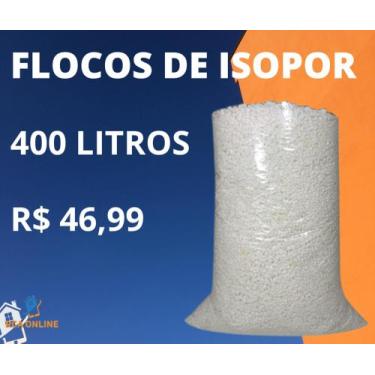 Imagem de Flocos De Isopor 400 Litros - Enchimento De Puffs E Almofadas - Constr