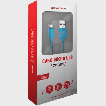 Imagem de Cabo USB X Micro USB 1M 2A CB-M11BL Azul C3 tech