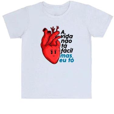 Imagem de Camiseta Infantil Divertida A Vida Não Tá Fácil Mas Eu Tô - Alearts
