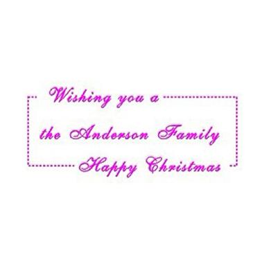 Imagem de Nome personalizado/nome da família desejando o Natal - etiqueta de presente de borracha autotinta roxa, carimbo de Natal, carimbo de feriado, selo de etiqueta de presente, selo de etiqueta