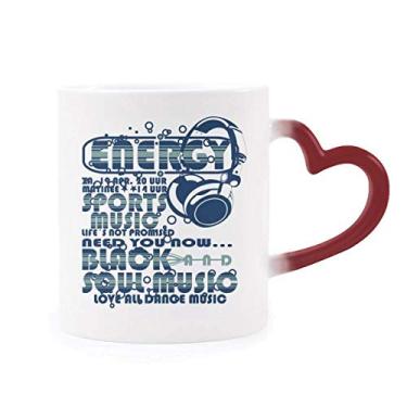 Imagem de Caneca Energy Sports Music Vitality Sounds Sensível ao Calor Caneca de Grés Mudança de Cor Vermelha