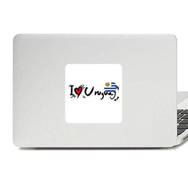 Imagem de I Love Uruguai Palavra Bandeira Amor Coração Ilustração Decalque Vinil Paster Laptop Adesivo Decoração PC