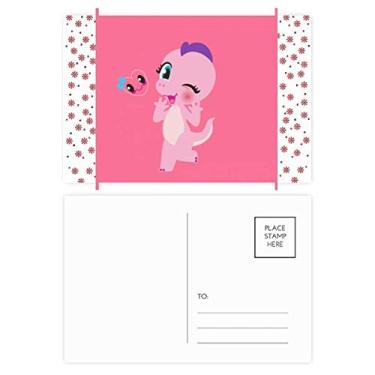 Imagem de Dinosaur Kingdom Love You Christmas Flower Celebration Cartão postal Blessing Mailing Card
