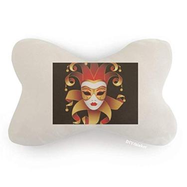 Imagem de DIYthinker Mysterious Head Almofada de apoio de cabeça para decoração de pescoço com acabamento de carro Feliz Carnaval de Veneza