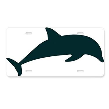 Imagem de Blue Ocean Streamline Placa de carro Golfinho Natação Decoração de carro Acessório de aço inoxidável
