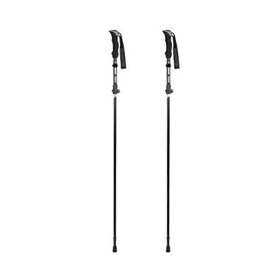 Imagem de N/P Bastões de caminhada de liga de alumínio 7075 com dobra tripla - dobrável, ajustável e ultraleve - perfeito para caminhadas e trilhas/preto