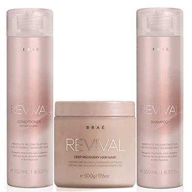 Imagem de Kit Braé Revival Shampoo + Condicionador 250ml + Máscara Hidratante 500g