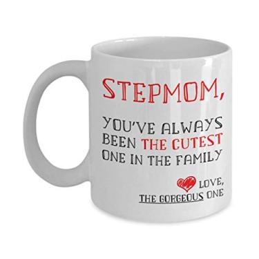 Imagem de Caneca de madrasta – Presente para madrasta – Presente de madrasta – Fofa – Xícara de café – Ideia de presente de dia das mães – Ideia engraçada de presente para aniversário, Natal