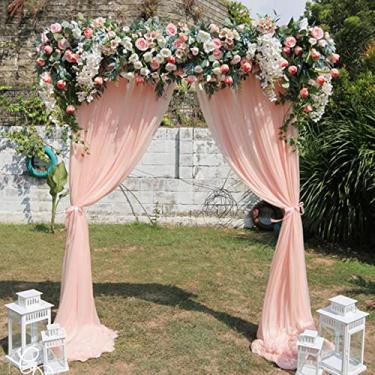Imagem de Cortina de fundo de chiffon, marfim, decorativa, para estúdio fotográfico e decoração de festa, 3 m x 2,4 m