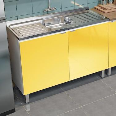 Imagem de Balcão de Cozinha 2 Portas Quadria Metalli Amarelo Suécia