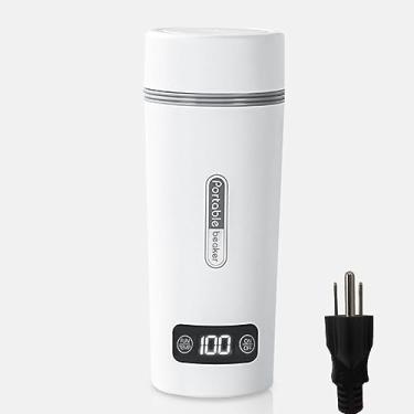 Imagem de Chaleira elétrica portátil para água fervente 350 ml de aço inoxidável anti-derramamento à prova de vazamento Caldeira de água quente pessoal com 4 predefinições variáveis Função manter quente para