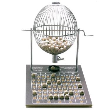 Imagem de Globo Para Bingo Cromado Globo 75 Pedras Madeira  779G
