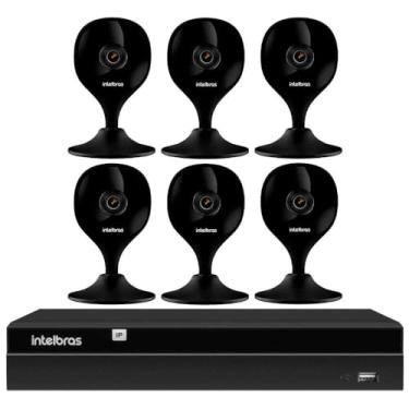 Imagem de Kit 6 Câmeras iMx C Black Intelbras com Aúdio e Inteligência Artificial + Gravador Digital de Vídeo Intelbras NVR NVD 1408 8 Canais