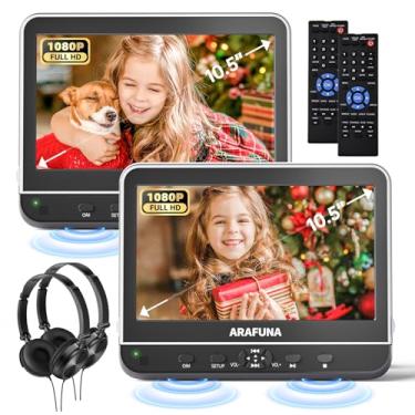 Imagem de ARAFUNA 10.51" Portable DVD Player for Car Dual Screen, Car TV with 1080P Full HD HDMI Input, Car DVD Players with Mounting Brackets and Headphones