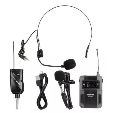 Imagem de Microfone Sem Fio Dinamico Devox Dx380H Headset Lapela Uhf