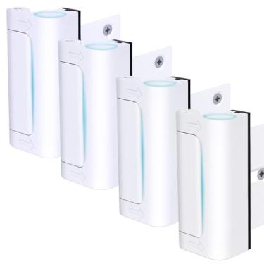 Imagem de Pacote com 4 fechaduras de reforço de porta suporta 362 kg de força – Trava de porta branca extra à prova de segurança para crianças com 8 parafusos evita entrada não autorizada, adicione uma