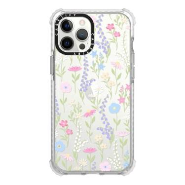 Imagem de CASETiFY Capa Ultra Impact para iPhone 12 Pro Max [proteção contra quedas de 3 metros] - Rosa pastel fofo floral - Transparente Frost