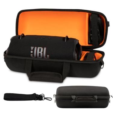 Imagem de XINGFUDAO Capa rígida para alto-falante Bluetooth portátil JBL Extreme 4, bolsa de armazenamento para transporte de viagem com alça de ombro de substituição adequada para adaptador de carregador e