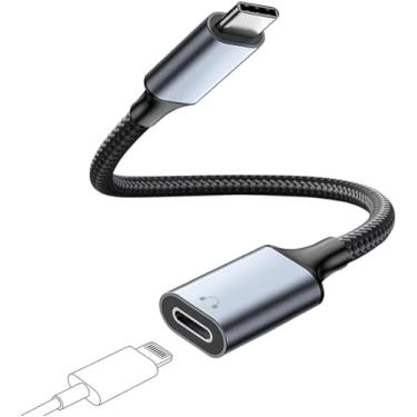 Imagem de Cabo adaptador de áudio USB C para Lightning USB tipo C macho para áudio Lightning HiFi conversor de fones de ouvido compatível com iPhone 16 15, iPad Pro/Air, Macbook, Galaxy S23 S22, Pixel 7 6 (não
