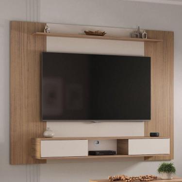 Imagem de Painel para TV Até 75 Polegadas Nevada 2 Portas Carvalho/Off White - Pnr Móveis