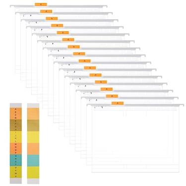 Imagem de 15 peças pp Arquivo tamanho carta arquivos suspensos com abas e inserções, pastas de arquivo suspensas para arquivos volumosos, tabelas médicas, transparente, tamanho carta escritório escola armazenamento de arquivos de mesa