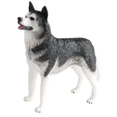 Imagem de menolana Figura realista do cão brinquedos figura husky, pintado à mão, brinquedo cognitivo educativo estatuetas animais esculturas para o presente páscoa