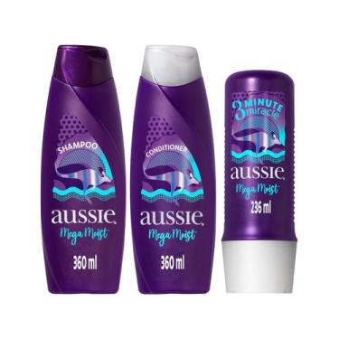 Imagem de Shampoo e Condicionador Aussie Mega Moist Óleo de - Jojoba e Alga Mari