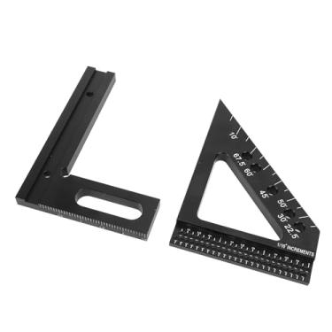 Imagem de Régua de Medição Imperial 3D 45 90 Graus para Carpintaria Quadrada Transferidor Mitra Linha de Desenho Triangular para Engenheiros Entusiastas de Artesanato