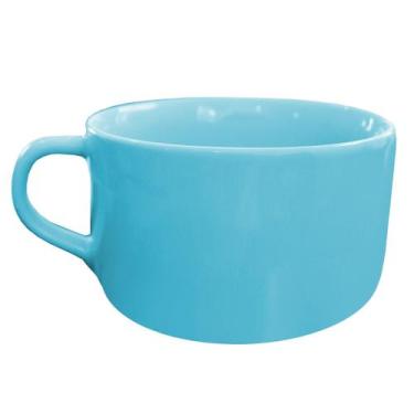 Imagem de Caneca Xícara Jumbo Porcelana 450ml Para Sopa Caldo Cereal - Hr Porcel