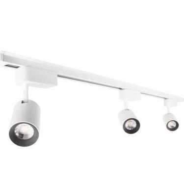 Imagem de Kit Trilho Eletrificado 1 Metro Branco + 3 Spots Led 7w Branco Quente 