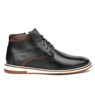 Imagem de Sapato Ankle Boot Esporte Fino Em Couro Legitimo Preto - Franca Griffe