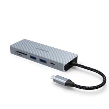 Imagem de Hub USB C, adaptador multiportas TOTU 10 em 1 tipo C Hub com 4K HDMI, PD, 2 USB3.0, transferência de dados USB-C, 2 USB 2.0, leitor de cartão SD/TF, áudio de 3,5 mm para laptops tipo C