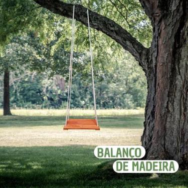 Imagem de Balanço Para Criança Ou Adulto Em Madeira Maciça Com A Corda - Luze Mo