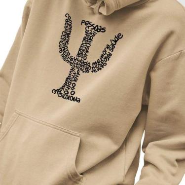 Imagem de Blusa Moletom Masculino Estampado Simbolo Psicologia em Algodão Fio 30