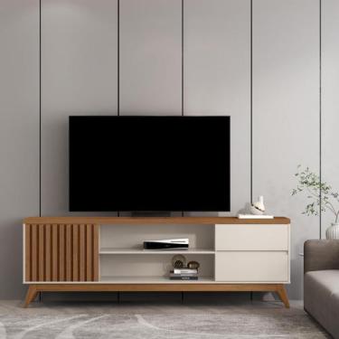 Imagem de Rack Para Tv Até 72 Polegadas Berlim 1.8 com 2 Gavetas e 1 Porta - Meg