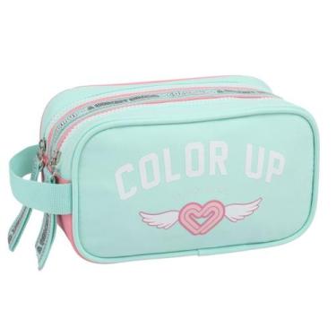Imagem de Estojo Duplo Escolar Feminino ColorUp - Seanite, Verde