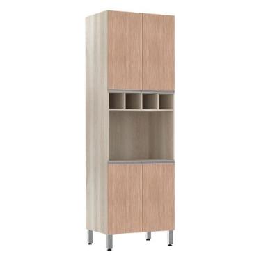 Imagem de Paneleiro 70Cm Nicho Microondas E 1 Nicho Lis Legno Crema C/ - LUCIANE