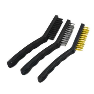 Imagem de Escova Limpeza Pesada Aço 3 Peças Multiuso Grelha Churrasco Panela Fog