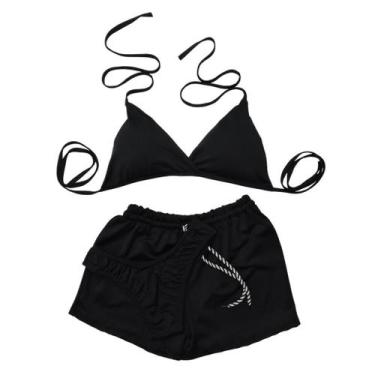 Imagem de Conjunto Biquíni Com Bojo  Asa Delta, LISO + Short - Gringas Model, Pr