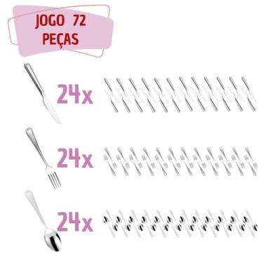 Imagem de Kit Faqueiro Aço Inox 72 Peças Restaurante / Bar / Casa - Em casa tem,