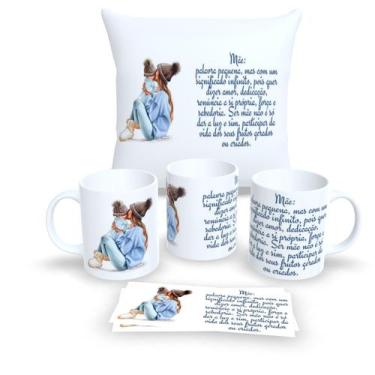 Imagem de Kit Com Almofada 30x30cm e Caneca de Porcelana dia das Mães - Estampa 