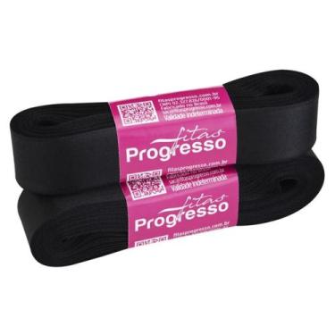 Imagem de FITA DE CETIM SIMPLES CF005 22MMx10M PROGRESSO, COR 219 PRETO